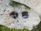 Copper Steel Cufflinks with Abstract Marble Glass #158