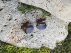 Copper Steel Cufflinks with Marocco Mandala Glass #144