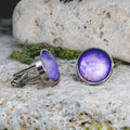 Cufflinks with Galaxy Painted Glass #164
