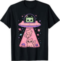 Cat UFO Cute Funny Kitty Kawaii Space Pink Spaceship Alien T-Shirt Unisex T-shirt, Sweatshirt, Hoodie, Long Sleeve Tee