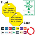 1/8 Inch Thick - 1.25 Inch Octagon Plastic Tag CUSTOM ENGRAVED