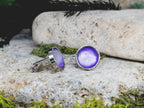 Cufflinks with Galaxy Painted Glass #163