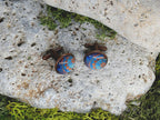 Copper Steel Cufflinks with Marocco Mandala Glass #145