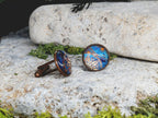 Copper Steel Cufflinks with Marocco Mandala Glass #140