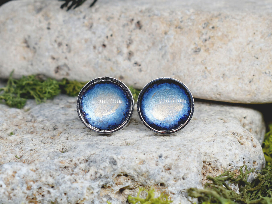 Cufflinks with Galaxy Painted Glass #166