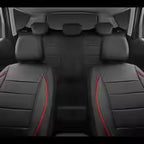 Universal Leather Car Seat Covers Red Simple Waterproof 5 Seat Car Seat Cover