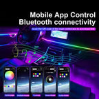 14/18 in 1 Led Acrylic Car Ambient Light RGB 64 213 Color Symphony Acrylic APP Streamer Atmosphere Lamp Kit One Zone Dual Zone