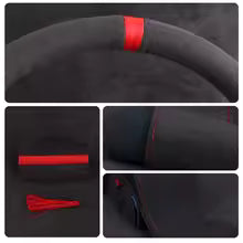 Universal Suede Car Steering Wheel Cover DIY Hand Sewing Soft Leather Braiding Cover For Auto Steering Wheel