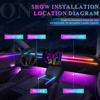 18 in 1 Led Car Ambient Lights 213 64 Color RGB Symphony Streamer Bluetooth Rainbow Interior Acrylic Strips Atmosphere Lamp Kit