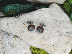 Wood Cufflinks with Labradorite Stone #171