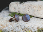 Copper Steel Cufflinks with Agate Stone #160
