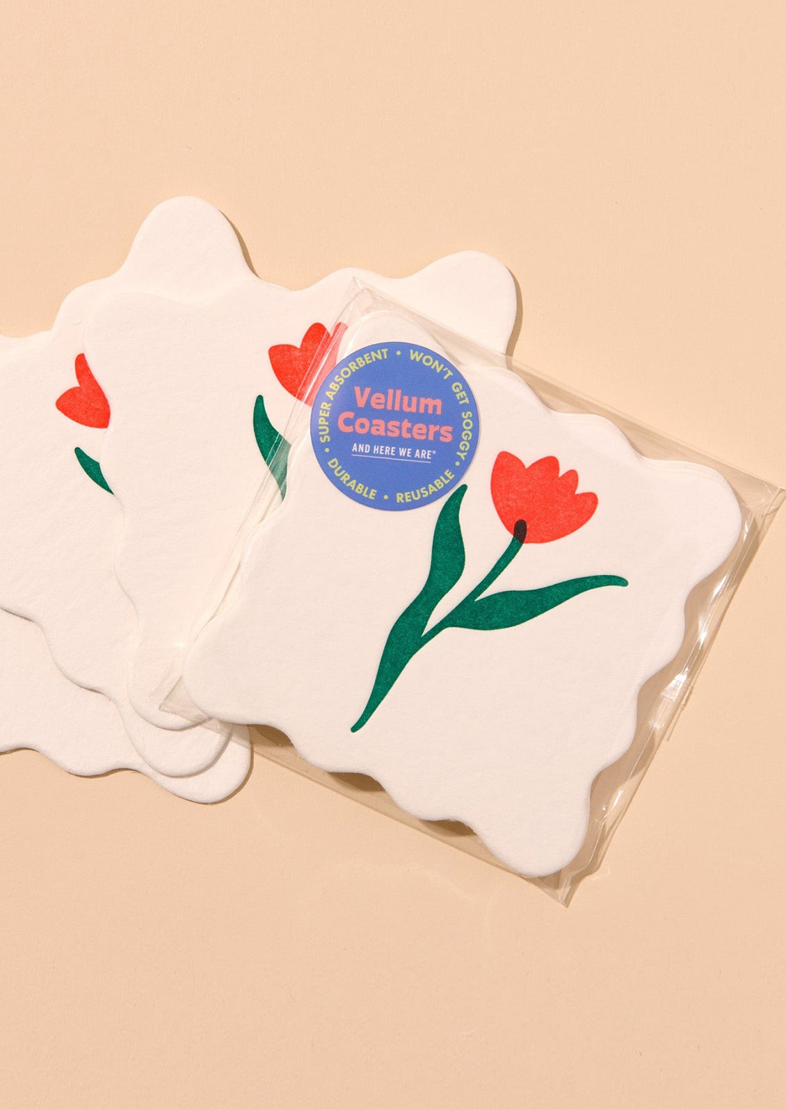 Tulip Letterpress Coaster Set