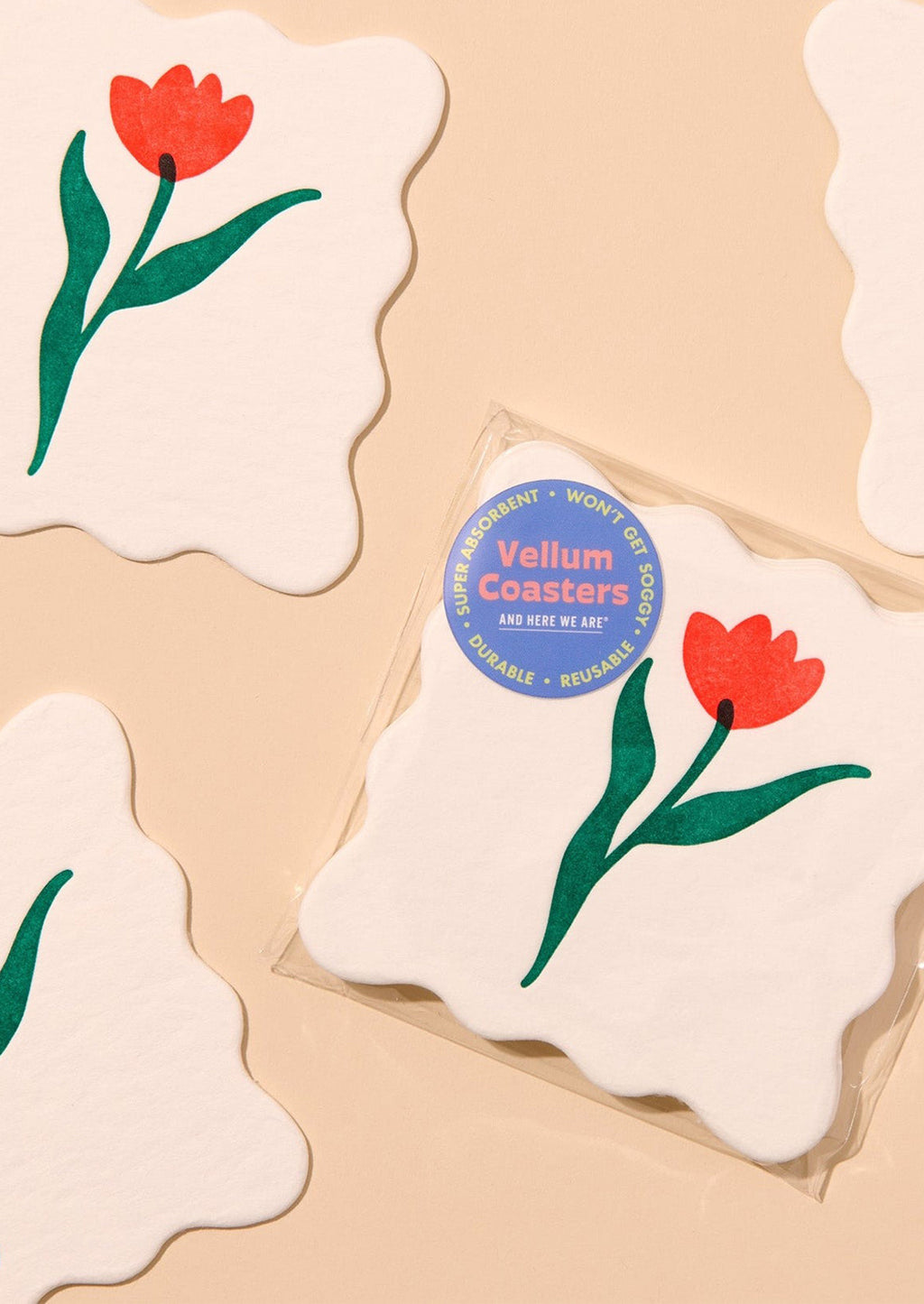 Tulip Letterpress Coaster Set