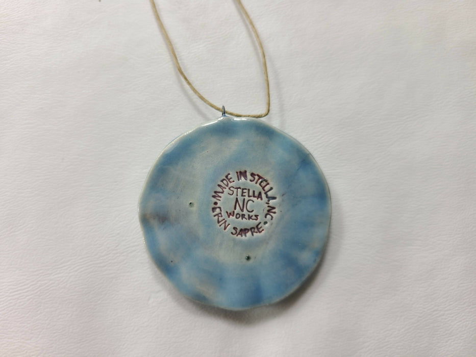 Blue Flower Ornament - Pottery Easter Ornament