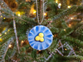 Blue Flower Ornament - Pottery Easter Ornament