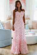 Roses and Bows Maxi Dress - Pink