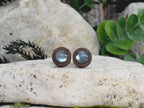 Wood Cufflinks with Labradorite Stone #172