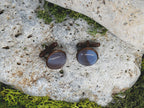 Copper Steel Cufflinks with Agate Stone #160