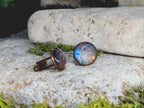 Copper Steel Cufflinks with Marocco Mandala Glass #139