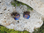 Copper Steel Cufflinks with Marocco Mandala Glass #148