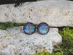 Copper Steel Cufflinks with Marocco Mandala Glass #145