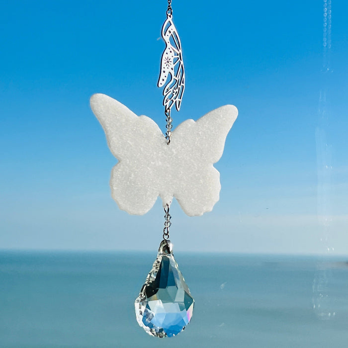 Celestial Butterfly Suncatcher – Handmade Window Decor