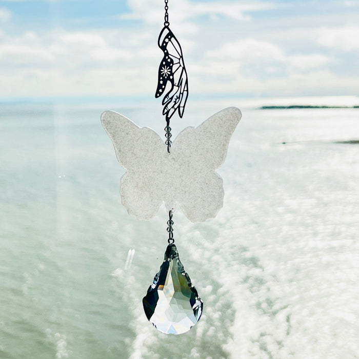 Celestial Butterfly Suncatcher – Handmade Window Decor