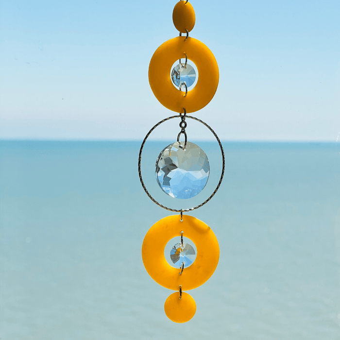 Color Burst Circle Suncatcher – Handmade Clay Decor