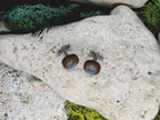 Wood Cufflinks with Labradorite Stone #172
