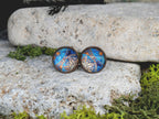 Copper Steel Cufflinks with Marocco Mandala Glass #140